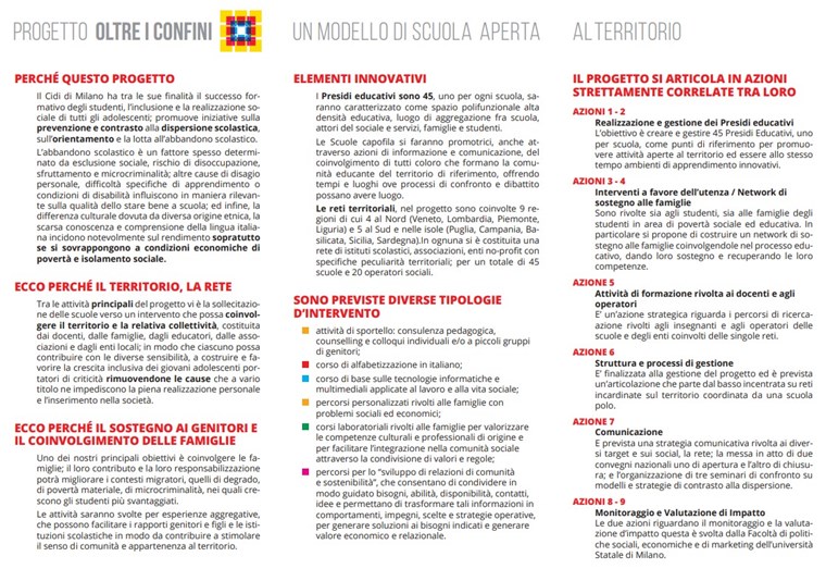 Oltre i confini un modello di scuola aperto al territorio