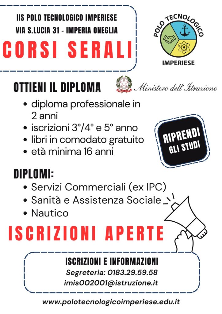 Aperte le iscrizioni ai corsi serali del Polo!