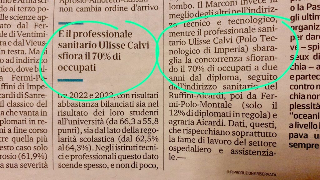 SCUOLA e Sbocchi lavorativi = Scuola e Professionalità               La scuola del “Saper FARE”